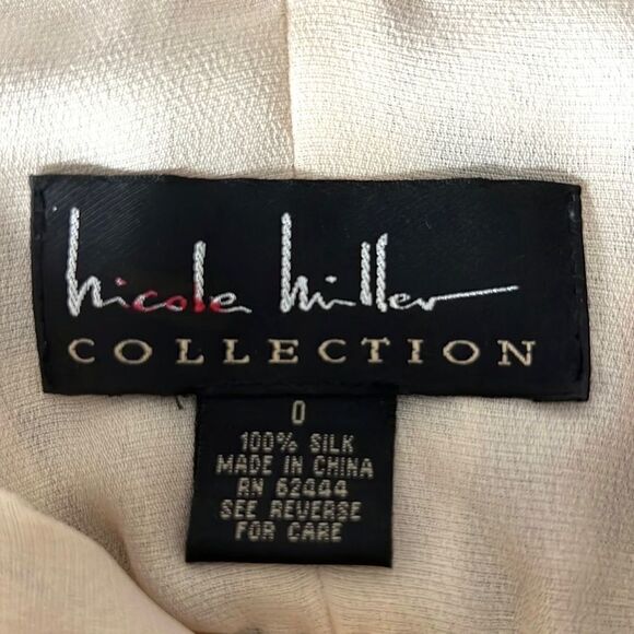 Nicole Miller Collection Silk Dress Empire Style Animal Print Deep V-Neck size 0 - Picture 10 of 12